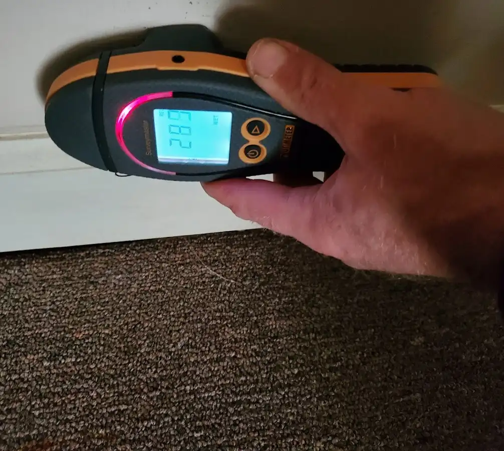 Moisture detection at baseboard during Sewage Cleanup & Sanitation in Van Wert